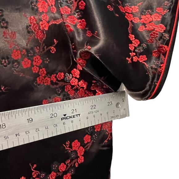 Cheongsam Qipao Dress Size 0X 1X Plum Flower Knee Length Classic Brocade Chinese - Picture 9 of 12
